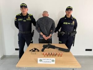 Capturan a hombre con armas de fuego en la vía Girón–Zapatoca