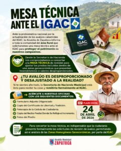 MESA TÉCNICA ANTE EL IGAC EN ZAPATOCA