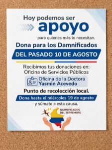 Zapatoca se une para apoyar a los damnificados del terremoto